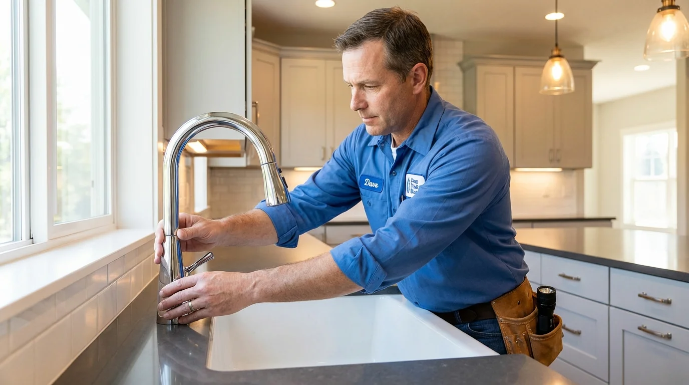 Kitchen faucet installation by Johns Plumbing LLC in Bethesda